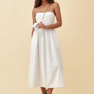 NWT Reformation Lissa Dress Off-White Size 6 STRAPLESS